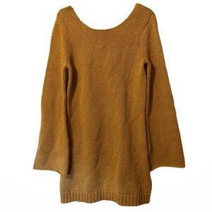 Somedays Lovin gold metallic sweater dress small NWT